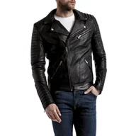 Kurtki męskie - Kurtka męska skórzana Blue Wellford Zambezi ramoneska skóra owcza czarna-XL - miniaturka - grafika 1