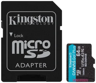 Kingston microSDXC Canvas Go! Plus Gen4 64GB A2 U3 V30 + adapter SDCG4/64GB - Karty pamięci - miniaturka - grafika 1