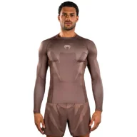 Kimona, stroje i obuwie - Venum Rashguard Długi Rękaw Long Sleeve No Gi Chocolate Brown - miniaturka - grafika 1