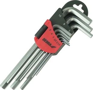 Dedra Klucze sześciokątne długie 1.5-10mm zestaw 9szt, CRV - Klucze i nasadki - miniaturka - grafika 1