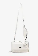 Torebki damskie - Biała Dwukomorowa Torebka na Ramię z Dwoma Odpinanymi Paskami Siarana - miniaturka - grafika 1