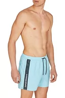 Kąpielówki męskie - Emporio Armani Swimwear Męskie bokserki Emporio Armani Net Tape Boxer Short Swim Trunks, niebieski (Sky Blue), 48, niebieski (Sky Blue) - miniaturka - grafika 1