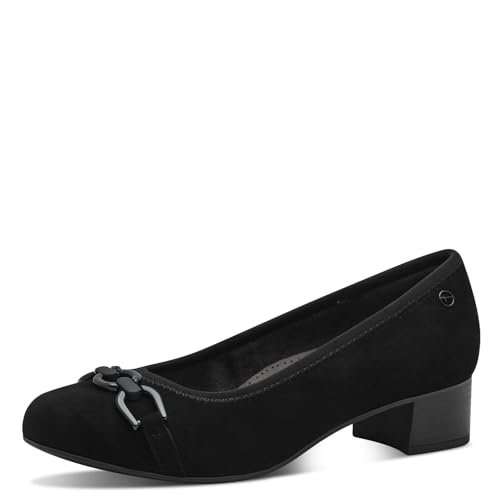 TAMARIS Comfort damskie wygodne czółenka, czarny zamsz, rozmiar 42 EU, Czarny zamsz., 42 EU