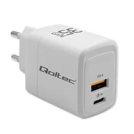 Ładowarki do telefonów - Ładowarka sieciowa 35W GaN | 5-20V | 1.5-3A | 1xUSB-C PD | 1xUSB QC 3.0 | Biała - miniaturka - grafika 1