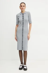 Karl Lagerfeld sukienka kolor szary mini dopasowana 246W1325 - Sukienki - miniaturka - grafika 1
