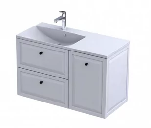 Oristo Szafka wisząca MONTEBIANCO 100 cm z umywalką AMELIA, LEWA BIAŁY MAT OR47-SD2S-60-2 + OR47-SN1S-40-2 + UME-AM-100-92-L - Szafki łazienkowe - miniaturka - grafika 1