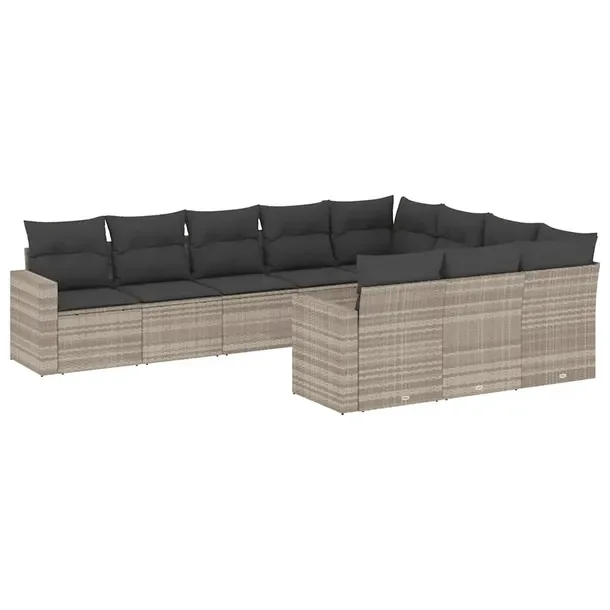 Zestaw mebli ogrodowych modułowych jasnoszary, rattan PE 62 x 62 x 69 cm
