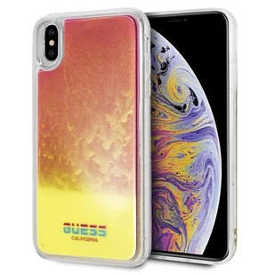 Guess California - Etui iPhone Xs Max Glow in the Sand/Pink - Etui i futerały do telefonów - miniaturka - grafika 1