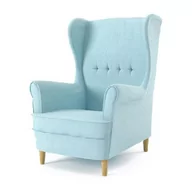 Fotele - Fotel skandynawski, Uszak, 75x80x104 cm, jasny niebieski - miniaturka - grafika 1