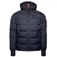 Kurtki męskie - ALPHA INDUSTRIES Kurtka męska z kapturem Puffer Alpha Fd Baby, niebieski (Rep.Blue), XL - miniaturka - grafika 1