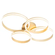 Oprawy, klosze i abażury - QAZQA Lampa sufitowa mosiężna w tym LED 3-stopniowa ściemnialna 4-punktowa - Navara - miniaturka - grafika 1