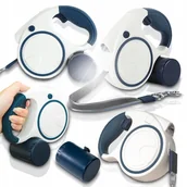 Smycze dla psów - SMYCZ DLA PSA DŁUGA AUTOMATYCZNA BLOKADA ODBLASK POJEMNIK NA WOREK LATARKA - miniaturka - grafika 1