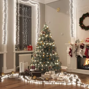 vidaXL Sznur lampek LED, 1000 diod w kolorze zimnej bieli, 20 m, PVC - Ozdoby bożonarodzeniowe - miniaturka - grafika 1