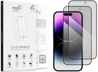Szkła hartowane na telefon - 2 Szt. | moVear 2.5D Max Privacy - Prywatyzujące Szkło Hartowane Do Apple Iphone 14 Pro Max (6.7") Na Cały Ekran | Antyspy, Do Etui, Fullglue, 9H - miniaturka - grafika 1