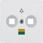 Gniazdka elektryczne - Berker Q.x Płytka czołowa do gniazda wyrównania potencjału podwójnego, biały - miniaturka - grafika 1