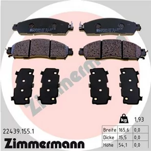 Klocki hamulcowe - komplet ZIMMERMANN 22439.155.1 - Klocki hamulcowe - miniaturka - grafika 1