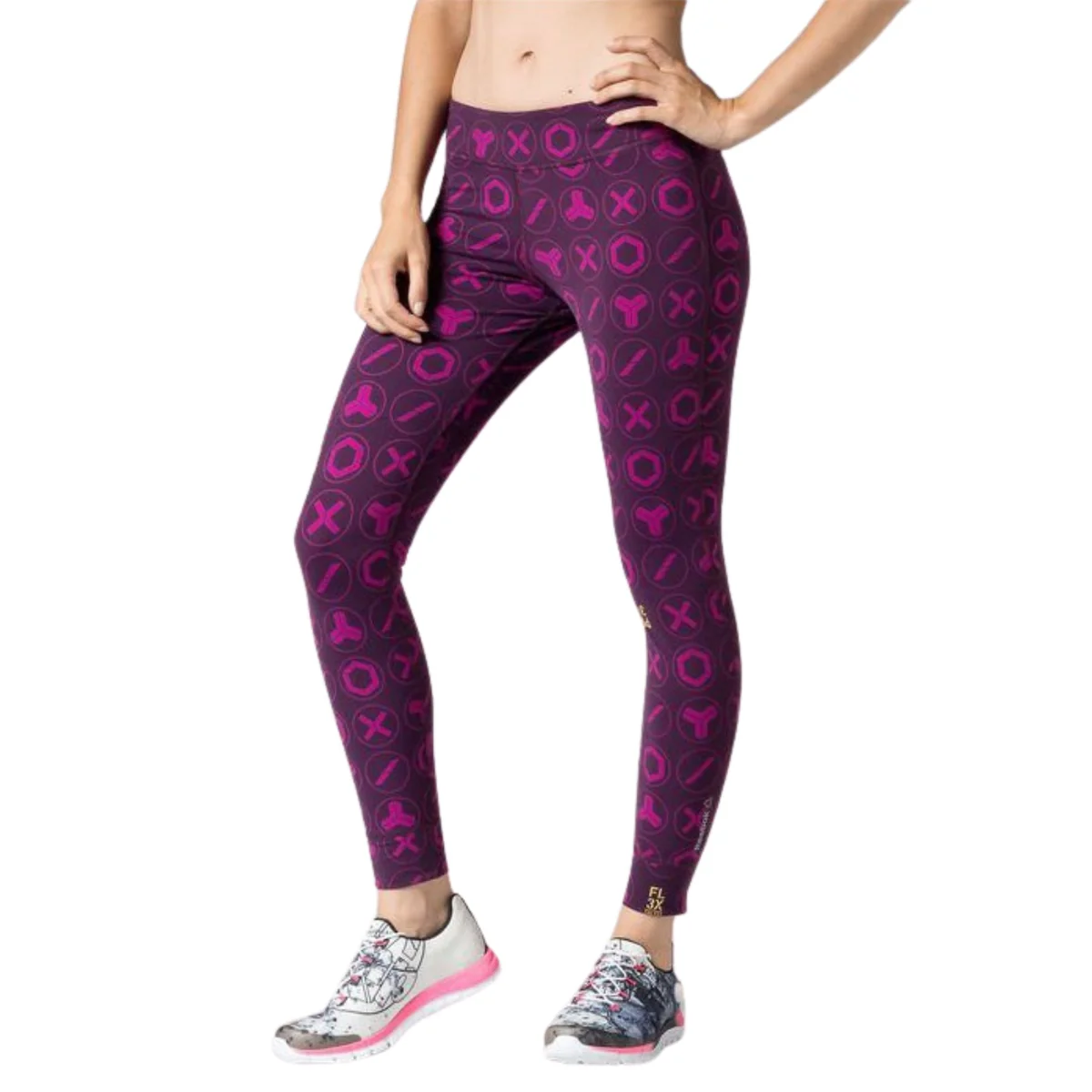 Damskie Legginsy Treningowe Fioletowe Reebok Os Nylux XXS