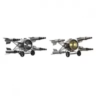 Zegary - Emaga Stolné hodiny DKD Home Decor Srebrzysty Złoty Żelazo Samolot (38,5 x 28 x 19,5 cm) (2 Sztuk) - miniaturka - grafika 1