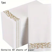 Inne - 50 Arkuszy, Jednorazowa Chusteczka Bezpyłowa, Złota Żywność Zachodnia, Wysokiej Jakości Serwetka W Kolorze Różowego Złota, Srebrzysty Papier Na - miniaturka - grafika 1