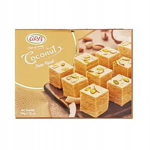 Indyjski deser o smaku kokosowym Coconut Soan Papdi GRB 200g - Chałwa - miniaturka - grafika 1