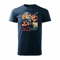 Koszulki męskie - Koszulka dla muzyka jazz afrobeat smooth jazzowa męska granatowa REGULAR-L - miniaturka - grafika 1