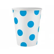 Zestawy szkolne - Kubeczki papierowe Niebieskie groszki 250 ml 6szt - Godan - miniaturka - grafika 1