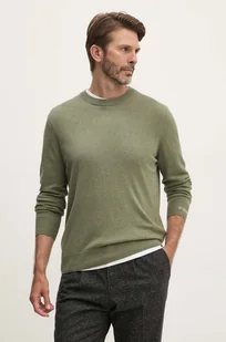 Pepe Jeans sweter z domieszką wełny NEW ANDRE CREW NECK męski kolor zielony lekki PM702469 - Swetry męskie - miniaturka - grafika 1