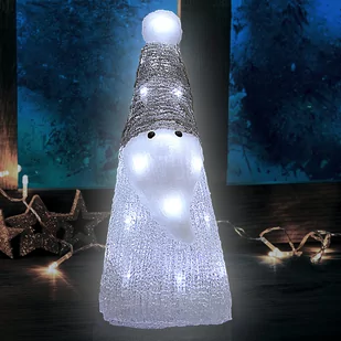 Świąteczna Figurka akrylowa LED Biały Święty Mikołaj - Oświetlenie świąteczne Świąteczna Figurka akrylowa LED Biały Święty Mikołaj - Oświetlenie świąteczne - miniaturka - grafika 1