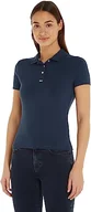 Koszulki i topy damskie - Tommy Jeans Damska koszulka polo Tjw BBY Essential Ss S/S, Ciemna granatowa, L - miniaturka - grafika 1