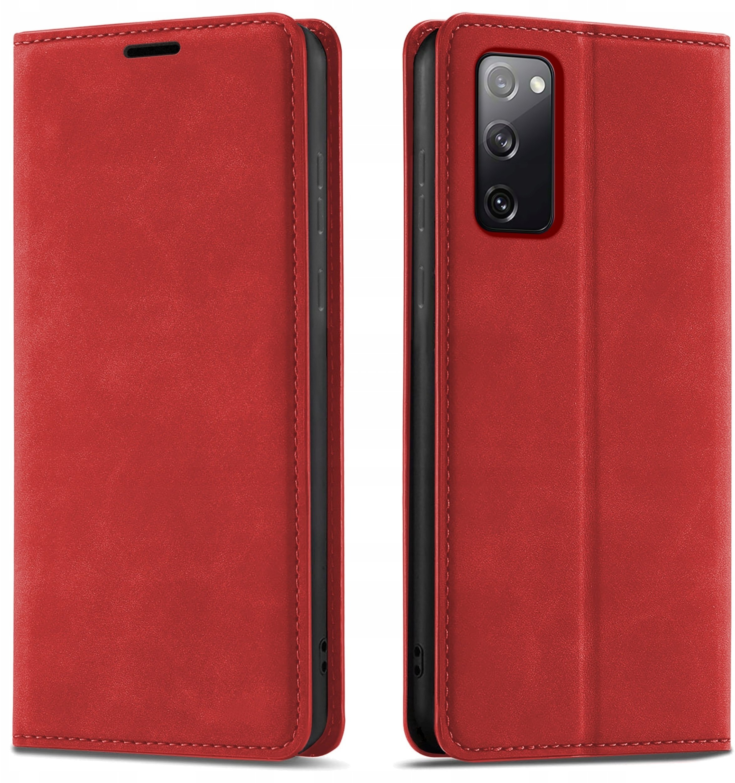 krainaGSM Etui Z Klapką Do Samsung S20 Fe Zamykane Magnetyczne Skórzane + Szkło 9H