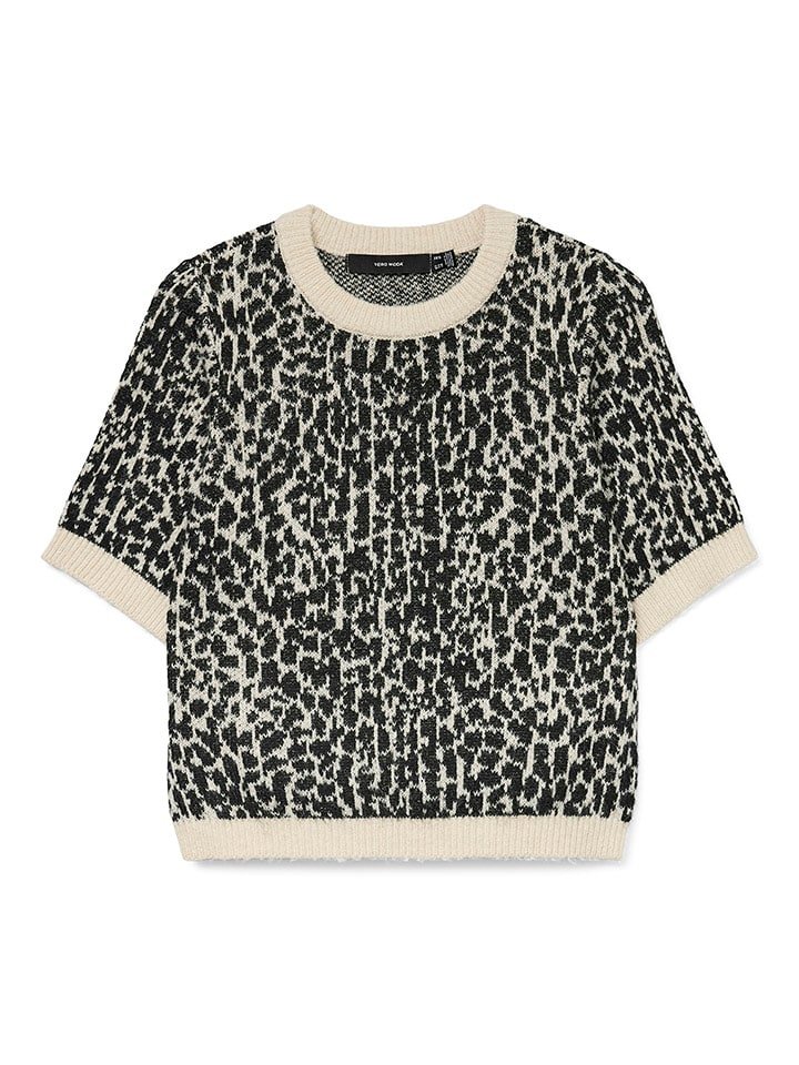 Vero Moda Sweter w kolorze beżowo-czarnym