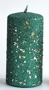 Świeca GLAMOUR NEW Walec mały 7xh10cm parafinowa zielona - Świece - miniaturka - grafika 1