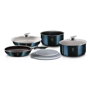 Berlinger Haus KOMPLET GARNKÓW 9-ele CLICK &amp;amp COOK METALLIC LINE AQUAMARINE BH-6146 BH-6146 - Zestawy garnków i patelni - miniaturka - grafika 2