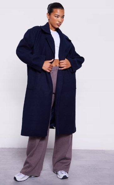 PRETTYLITTLETHING PŁASZCZ GRANATOWY DAMSKI 40 EJL