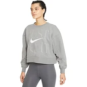 Koszulki i topy damskie - Nike Damska koszulka Dri-FIT Get Fit z okrągłym dekoltem szara - miniaturka - grafika 1