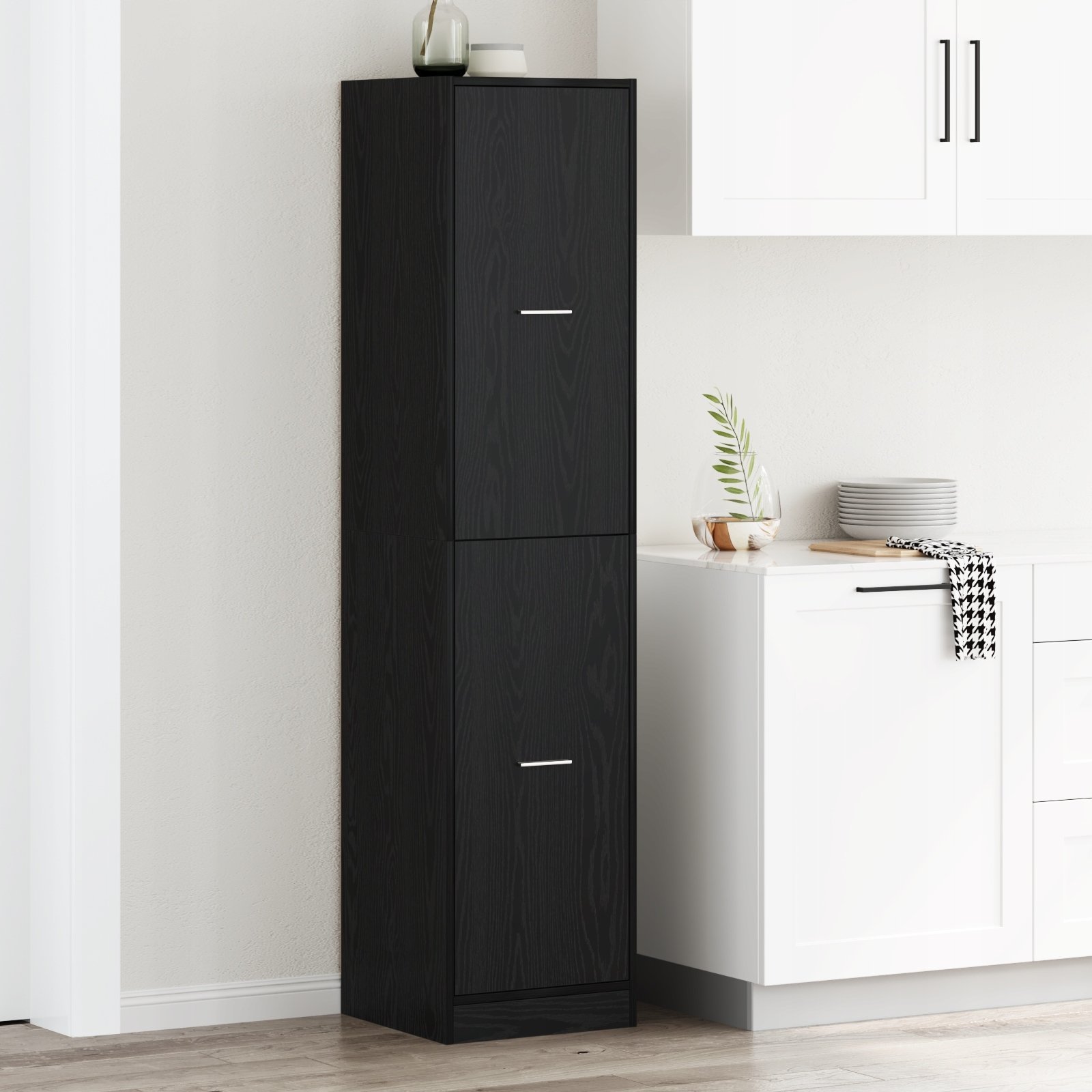 vidaXL Szafka aptekarska Czarny Dąb 40x41x174.5 cm Engineered wood