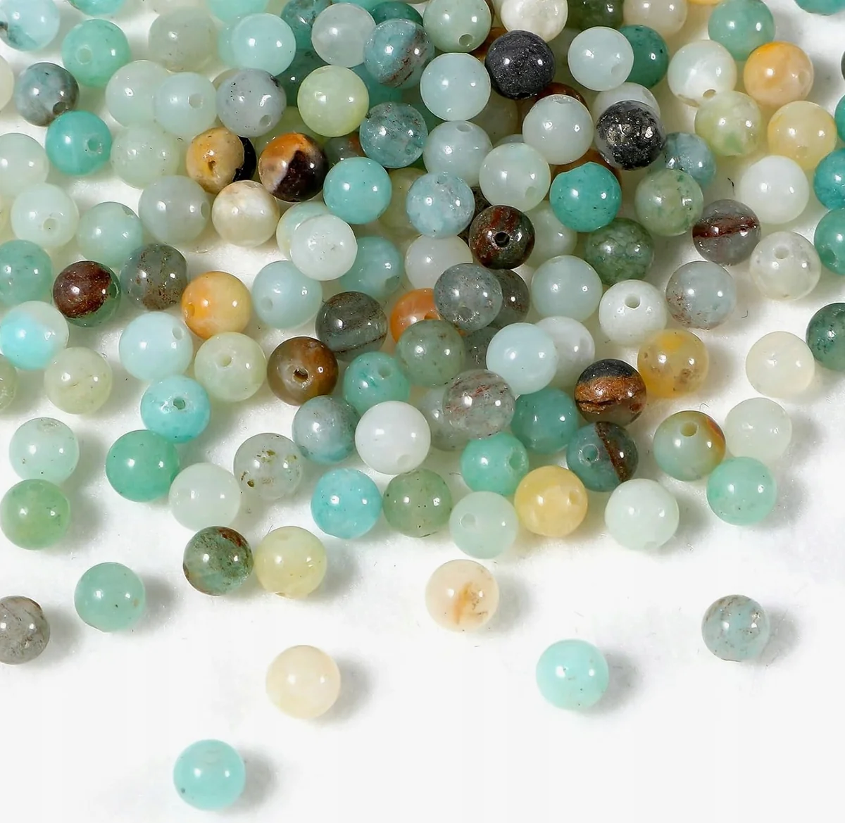 KORALIKI OKRĄGŁE 4 MM 180 SZTUK KAMIENIE NATURALNE BIŻUTERIA DIY