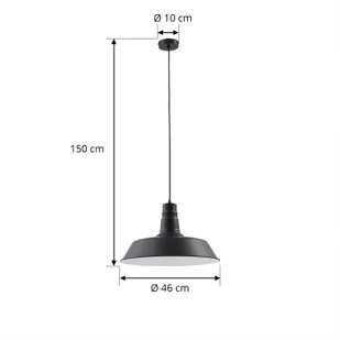 Lampa wisząca Lindby Laylan, czarny/biały, Ø 46 cm, metal - Lampy sufitowe - miniaturka - grafika 1