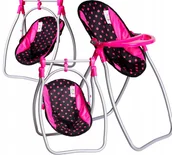 Akcesoria dla lalek - Krzesełko Do Karmienia Dla Lalek Huśtawka Nosidełko 3w1 Doris - miniaturka - grafika 1