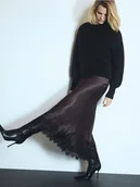 Spódnice - Reserved - Spódnica z wiskozy - ciemnobrązowy - miniaturka - grafika 1