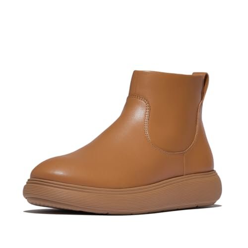 Fitflop Damskie botki iQ-COMFF skórzane z zamkiem błyskawicznym, Desert Tan, 36,5 UK, Pustynna opalenizna, 40 EU