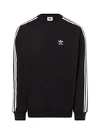 Bluzy męskie - adidas Originals Bluza męska Mężczyźni Materiał dresowy czarny w paski, S - miniaturka - grafika 1