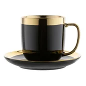 Filiżanki - Filiżanka ze spodkiem Berlotti 320 ml czarny - miniaturka - grafika 1