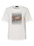 Koszulki i topy damskie - Marc Cain Collections - T-shirt damski, beżowy|brązowy|czarny|biały|wielokolorowy - miniaturka - grafika 1