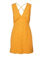 Sukienki - VERO MODA Women's VMMAJA SL Mini DESS WVN sukienka, Radiant Yellow, L, jaskrawy żółty, L - miniaturka - grafika 1