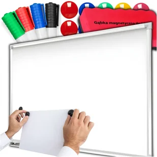 Tablica Magnetyczna Suchościeralna 60x45cm + Akcesoria Biała Rama Aluminiowa - Tablice i flipcharty - miniaturka - grafika 1