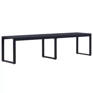 vidaXL Ławka ogrodowa, 180 cm, płyta PS, czarna - Ławki ogrodowe - miniaturka - grafika 1