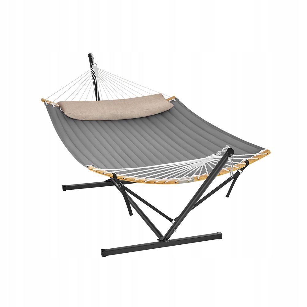 Hamak z drążkiem Songmics szary 200 kg 335 x 140