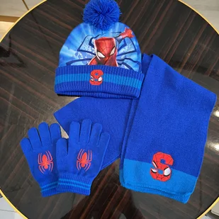 TEMU Kup 1 otrzymaj 2 za - Zestaw z dzianiny Spider-Mana z z szalikiem i rękawicami, zimowa czapka z motywem superbohatera, miękka, wygodna, ciepła, - Czapki dla dzieci - miniaturka - grafika 1