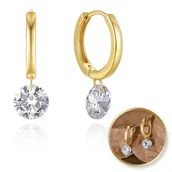 Kolczyki - Kolczyki wiszące srebro platerowane 14k złotem, srebro S925 KST3391 - miniaturka - grafika 1